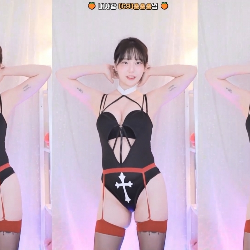 하이레그 코스프레 BJㅊ정 귀여운 댄스 리액션